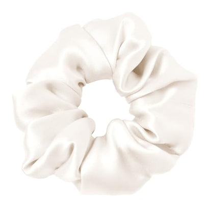 LilySilk Hair Tie, 100% Mulberry Silk Hair Scrunchies for Frizz & Breakage Prevention, Elastic Silk Ponytail Holders, 1Pc, Ivory - color: Ivory