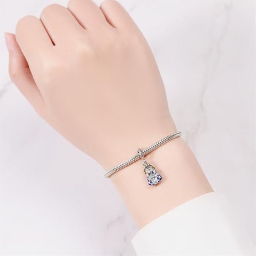 925 Sterling Silver Charms for Bracelets and Necklace Religious Cross Pendants Praying Hands, Bible, Virgin Mary, Jesus, Church Bead Jewelry - color: Blessed Virgin Mary Charms