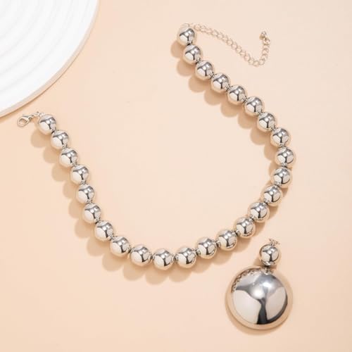 Gold Statement Choker Necklace for Women – Trendy Silver Long Layered Snake Chain Drop Necklace, Elegant Prom Party Jewelry Gift, Delicate Accessories for Her - color: F-Versatile semi-circular pendant necklace
