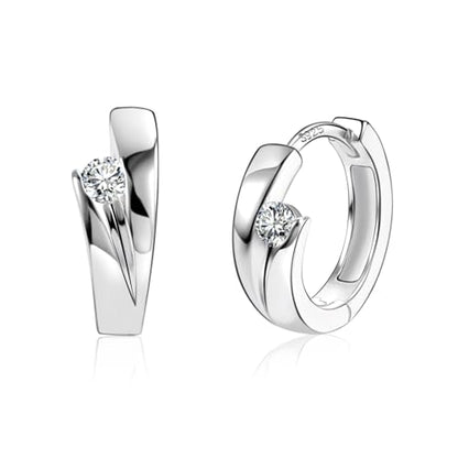 ALEXCRAFT 14K Goldplated Zirconia Hoop Earrings for Women, Hypoallergen Small Tiny Silver Sleeper Cartilage Twist Huggie Hoop Earrings With Ball Zirconia Shiny Simple Elegant Jewelry for Women - color: SilverA