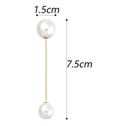 queenland Double Faux Pearl Brooch Pins Sweater Shawl Clip Dress Cardigan Collar Safety Pins