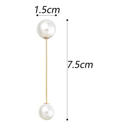 queenland Double Faux Pearl Brooch Pins Sweater Shawl Clip Dress Cardigan Collar Safety Pins
