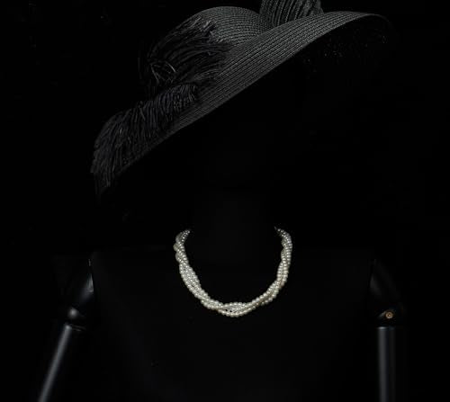 Twisted Pearl Choker Necklace Elegant Faux Pearls Braided Multi-Strand Design Classic Bridal Jewelry