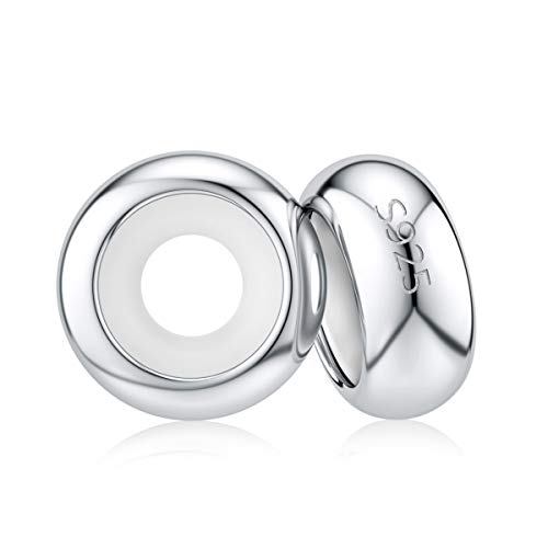 DALARAN Stopper Beads for Bracelets 925 Sterling Silver Clip Spacer Charm Bracelet Stoppers - style: 2Pcs Sliver Charm Stoppers