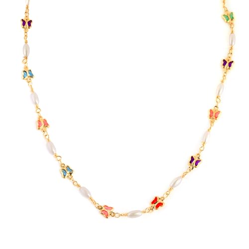 Necklace for Women, Dainty Long 14K Gold Y-Shaped Necklace Jewelry Trendy Beaded Layered Chain Drop Necklaces Jewelry Women Gifts - style: Butterfly Y-shape