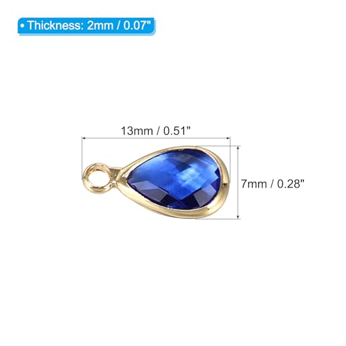 PATIKIL Birthstone Charm Beads Drop Pendant, Handmade Birthstone for Personalized Earrings Bracelet Necklace - color: Dark Blue, size: 0.51" x 0.28"