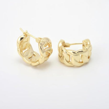 RENAIZ Dainty Lightweight Hoop & Stud Earrings for Women – 14K Gold Plated & Rhodium Plated, Minimalist Geometric Hypoallergenic Jewelry, Tiny Dainty Everyday Studs and Hoops - color: Yellow Gold, style: Twist