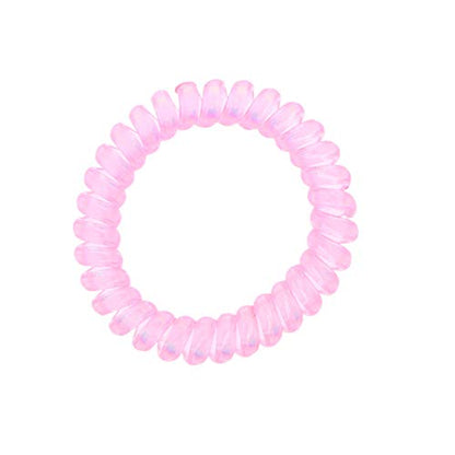 Irridescent Coil Pony Holders - Set Of 5-Pink - color: Pink