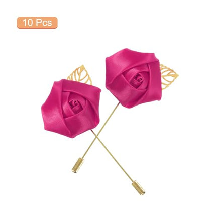 MECCANIXITY Groom Boutonnieres Rose Boutonnieres Pins for Wedding - color: Rose Red