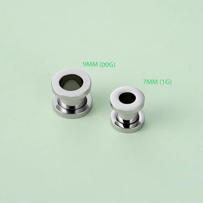 TBOSEN Precise Dimensions Stainless Steel Set Double|Single Flare Tunnel Screw Gauge Ear Expander Stretching Kit Piercing Mixed Size - color: Silver-Screw Fit, size: 9mm