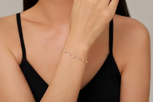 Gold Pearl Bracelet for Women, 18K Gold Plated Dainty Pearls Beaded Chain Bracelet Jewelry Gifts for Women - color: A-Gold 1