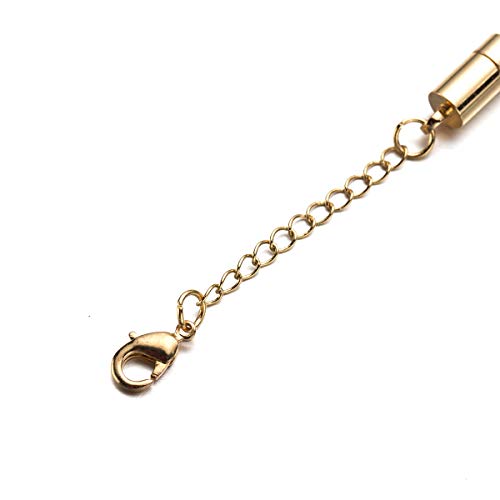 Zpsolution Magnetic Necklace Clasps with Extender Chains Gold-Silver | Magnetic Necklace Extender, Lead Cadmium Free, Nickel Release Free, 3.8 inches Chain Extender - color: Chains Glod and Silver