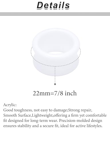 6G-50mm Hollow Acrylic Ear Plugs Tunnels for Women Men Double Flared Saddle Ears Gauge Plug Stretcher Expander Piercing Body Jewelry Black White Clear 1 Pairs - color: White, size: 22mm = 7/8 inch