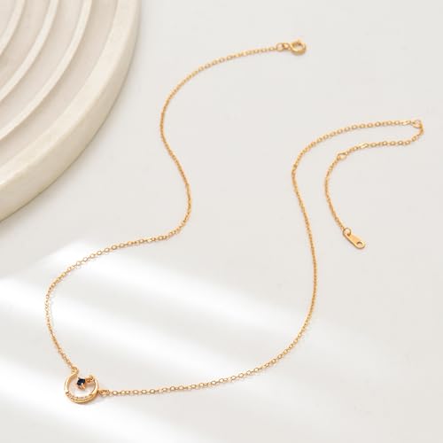 925 Sterling Silver Dainty Crescent Moon Necklace for Women | 14K Gold Plated White Cubic Zirconia Moon and Star Pendant Choker Necklace to Daughter Mother Trendy Wedding Jewelry Gifts - color: Gold C