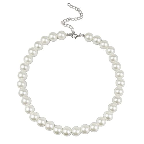 CSIYANJRY99 Pearl Necklace and Earring Set Faux Pearl Jewelry Sets for Women Imitation Beaded Pearl Necklace Bracelet Stud Earrings for Women - color: White Pearl F