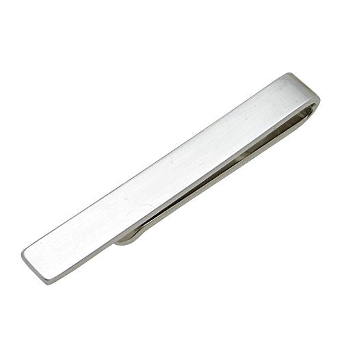 Mens Skinny Tie Clip Bar Metallic Finish - Firm Hold Sleek Design and Perfect For Slim Ties