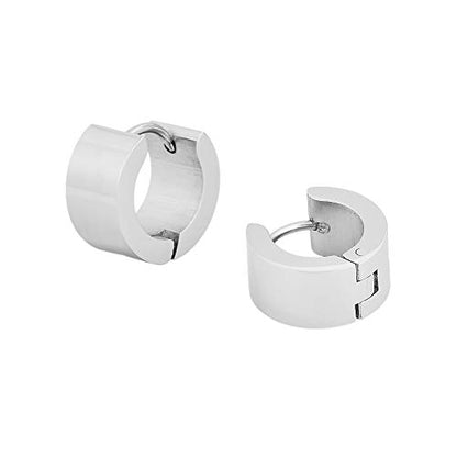 Small Hoop Huggie Earrings For Mens Womens - color: Silver