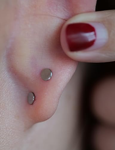 limerencia G23 Hypoallergenic 18g Flat Back Stud Earrings | F136 Implant Grade Titanium Pressfit Threadless Push Pop in Cartilage Helix Labret Lip Monroe Tragus Flat Back Piercing Studs - color: Deux Gold