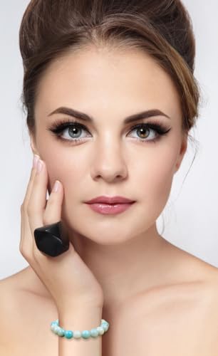AD Beads Handmade Gemstone Stretch Elastic Bracelet Crystal Healing Reiki Nature's Beauty and Spiritual Essence Unisex (4mm, Amazonite (Unlock Your True Self)) - color: Amazonite (Unlock Your True Self), size: 4mm