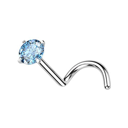 Satix 4-11PCS 18G 20G Implant Grade Titanium Nose Screw Rings Prong Settings 2mm CZ Nose Screw Studs Ring Nostril Piercing Jewelry For Women - style: 20 Gauge - 8PCS