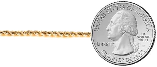 Savlano 925 Sterling Silver Chain Anklet Rope, Figaro, Mariner, Curb - 18K Gold Plated Chain Anklet Available in 9, 10 and 11 - Inches for Women Comes with a Gift Box - Made in Italy - style: Rope 1.5mm