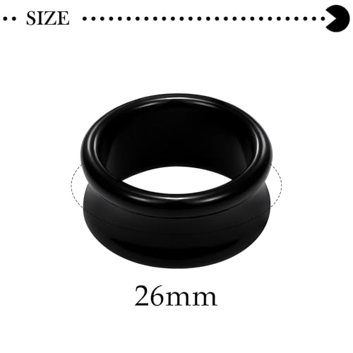 6G-50mm Acrylic Thin Black Gauges for Ear lightweight Tunnels Black Double Flared Ear Flesh Plugs Tunnels Earrings for Women Men - color: 26mm = 1 1/32 inch