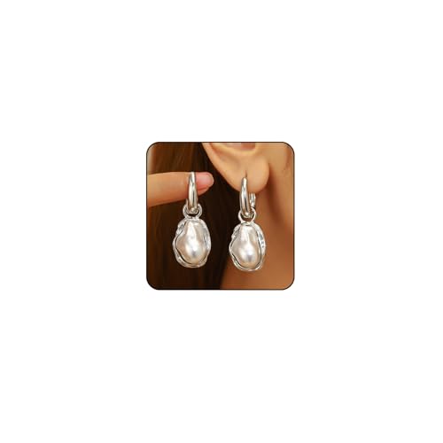 Baroque Pearl Earrings for Women Irregular Pearl Dangle Earrings Vintage Dangle Earring Bridal Wedding Jewelry - style: Style 3