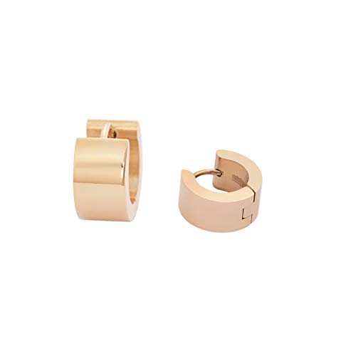 Small Hoop Huggie Earrings For Mens Womens - color: Rose Gold