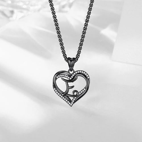 INFUSEU Unique Initial Necklaces for Women Girls Small Heart Letter Jewelry, Meaningful Personalized Gifts - style: E