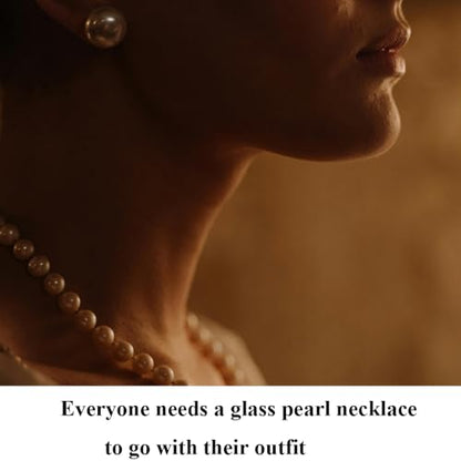 Pearl Necklace for Women, 4/6/8/10mm White Imitation Pearl Necklace, Round Faux Glass Pearl Necklace, Pearl Choker Necklace, Elegant Wedding Parties Necklace - color: Diameter of Pearl 6mm