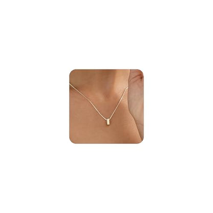 14K Gold Plated Bubble Letter Necklace, Tarnish Free and Waterproof Dainty Initial Necklace for Women, Trendy Personalized Gold Jewelry Gift for Her - color: Gold, style: I