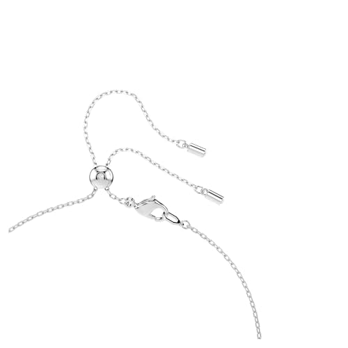 Swarovski Ariana Grande Collection, Clear Crystal & Pearls, Rhodium Finish, Necklaces, Earrings and Bracelets - color: Y Style Necklace