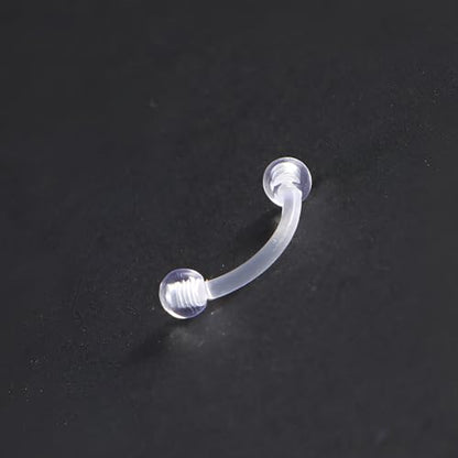 Clear Tongue Barbell Piercing Set for Women Men 16 G Acrylic Hypoallergenic Belly Button Ring Kit Plastic Cute Nipple Rings Long Piercings Retainers Bars Jewelry Body Jewellery 6 pcs Size 6-16 MM
