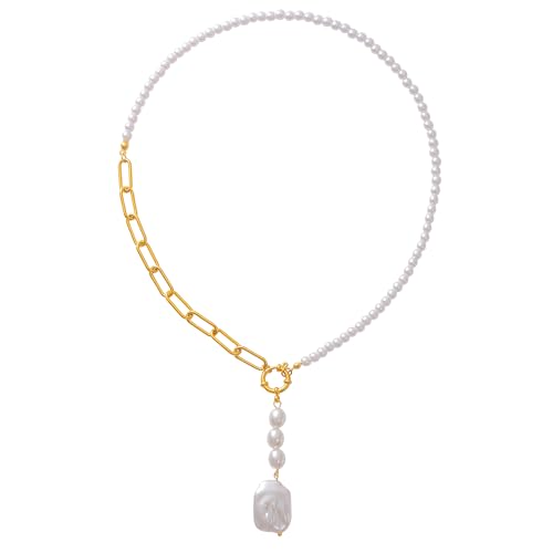 Wellike Colorful Beaded Necklaces For Women Pearl Choker Necklace 18k Gold Plated Dainty Handmade Summer Trendy Jewelry - color: KKWX754