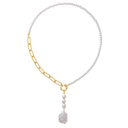 Wellike Colorful Beaded Necklaces For Women Pearl Choker Necklace 18k Gold Plated Dainty Handmade Summer Trendy Jewelry - color: KKWX754