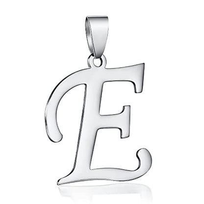 Stainless Steel Initial Letter Connector Charms Alphabet Pendant Diy Craft for Jewelry Making Necklaces Bracelets Keychain - color: Stainless Steel E