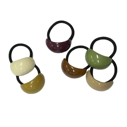 French-Style Hair Ties High-Elasticity Acrylic Beads Candy Colors For Ponytails, Daily Wear And Travel, 6PCS - color: 6PCS