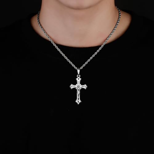 Weyuley 100pcs Antique Silver Plated Cross Charms Pendant DIY Bracelets Necklace Jewelry Making Craft Wholesale 37mmx21mm(A282)
