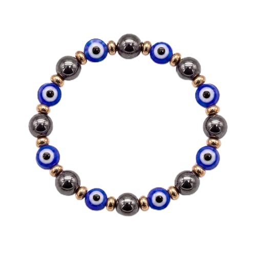 Fesciory Evil Eye Bracelet for Women, Gold Plated Adjustable Chain Jewelry | Blue Evil Eye Charm Bracelet, Lucky Amulet Symbolism, Dainty Adjustable Chain, Daily wear, Jewelry gifts - color: Blue-3
