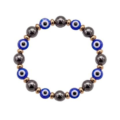 Fesciory Evil Eye Bracelet for Women, Gold Plated Adjustable Chain Jewelry | Blue Evil Eye Charm Bracelet, Lucky Amulet Symbolism, Dainty Adjustable Chain, Daily wear, Jewelry gifts - color: Blue-3