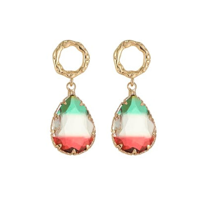 Crystal Earrings CXUEMH Teardrop Earrings for Women Blue and Green Dangle Earrings Elegant Earrings for Prom Emerald Green Earrings Formal Jewelry Crystal Drop Earrings - color: Style F