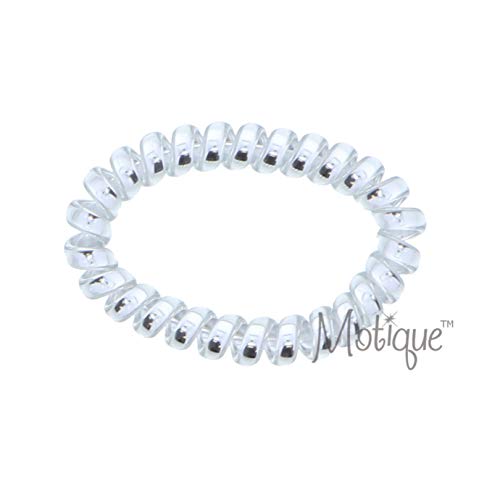 Shiny Coil Pony Holders Phone Cord Hair Ties - Set of 18 (Silvers) - color: Silvers