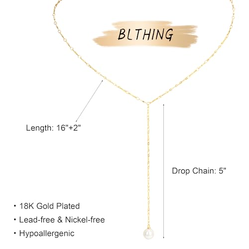 Pearl Necklaces for Women - 14K Gold Plated Y-Shaped Choker Necklace for Women, Gold Jewelry Beaded Necklace Gifts for Teens - color: Y-Pearl-4