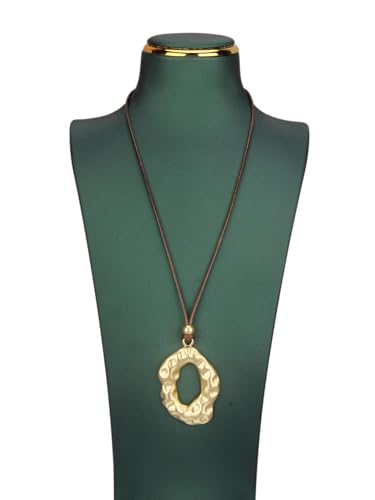 Boho Necklaces for Women Chunky Circle Necklace Bohemian Necklaces | Chunky Boho Necklace for Women Layered Boho Circle Leather Choker Necklace Long Vintage Necklaces Bohemian Jewlery Gifts - style: Bohemian Necklace