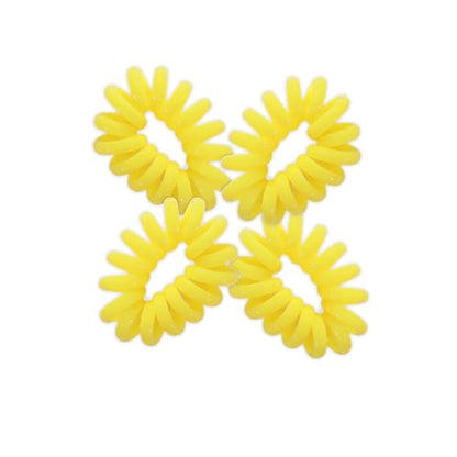 Jumbo Coil Pony Holder Hair Ties - Set of 4 (Yellow) - color: Yellow