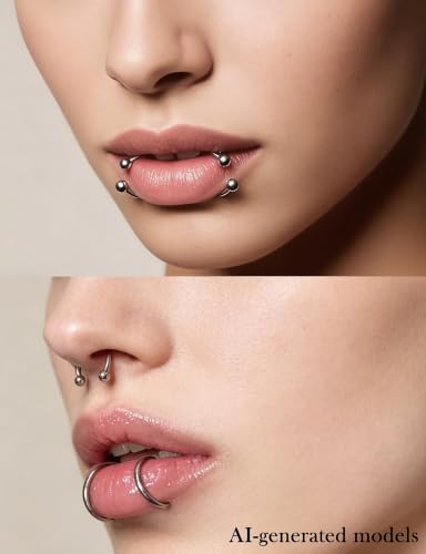 18G-2G Septum Rings 316L Surgical Steel Horseshoe Gauges Earrings Septum Nose Ring Silver Cartilage Helix Tragus Daith Rook Earring Hoop Lip Piercing Jewelry for Women Men - style: 16G(1.2mm)-Dia:12mm