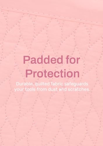 TeeYee Nylon Hair Tools Travel Bag for Dyson Airwrap Quilted Toiletry Bag | Travel Storage Bag for Shark Flexstyle/Curling Iron,Water-repellent,Wide-open,Well-structured,Heat-safe lining,002pink - color: 002Pink
