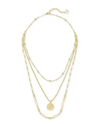 Kendra Scott Medallion Triple Strand Necklace, Fashion Jewelry for Women - color: GOLD