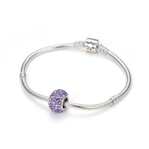 Adabele 1pc Solid 925 Sterling Silver Jan-Dec Birthstone Bead Charm - color: June