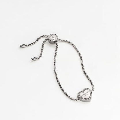 Michael Kors Silver-Tone Bracelet for Women; Bracelets; Jewelry for Women - color: Heart Chain